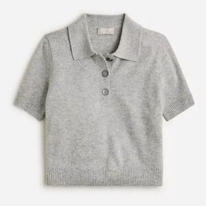 J. Crew Cashmere Gray Cropped Sweater-Polo